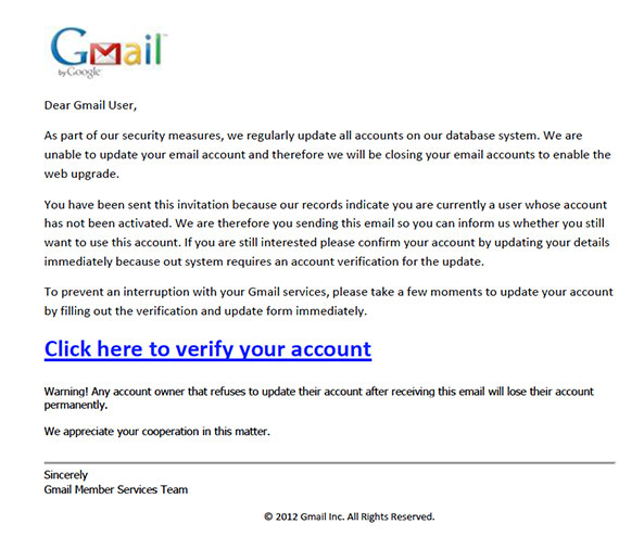 gmail phishing